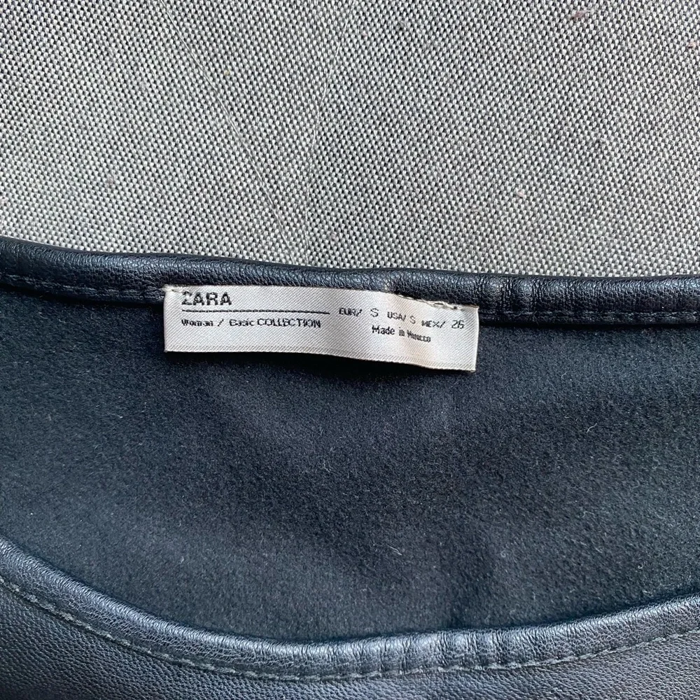 Black Leather Zara Crop Top - Picture 2 of 3